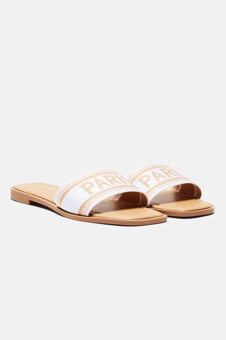 Love A Little Paris Flat Sandals - White