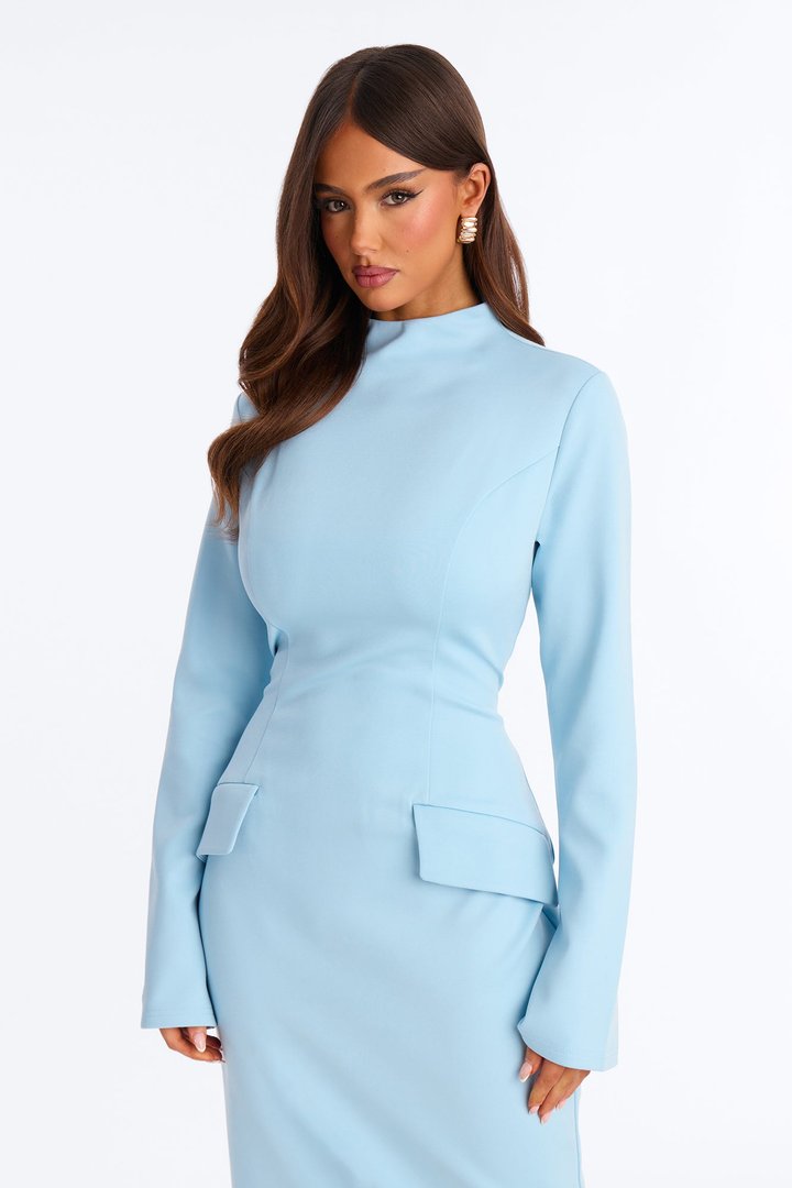 Above Average Ponte Midi Dress - Blue