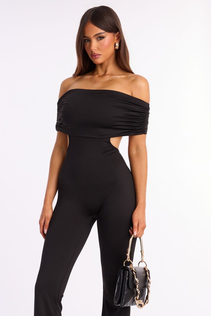Bianca Backless Straight Leg Jumpsuit - Black