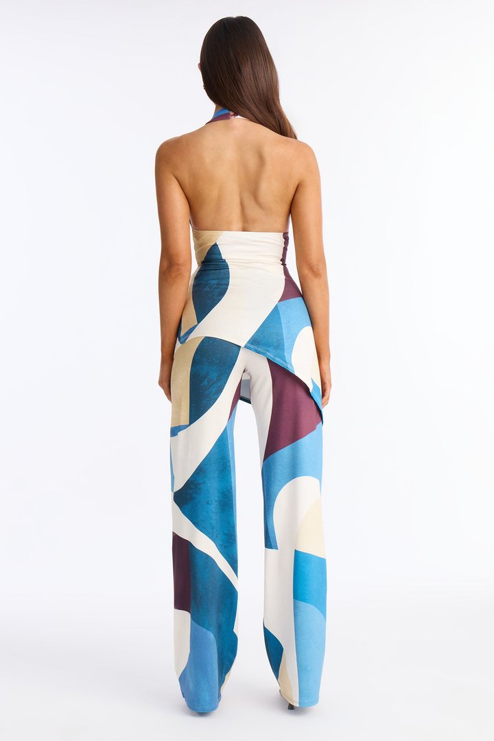 Level Up High Neck Halter Pant Set - Multi Color