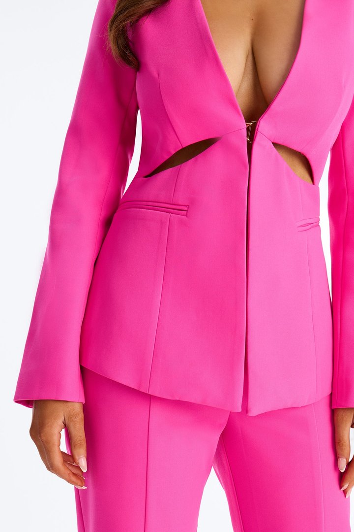 Naomi Blazer Pant Set - Hot Pink
