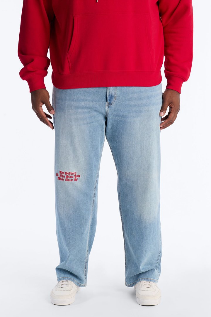 Relaxed Straight Slow Jams Jean - Light Blue Wash