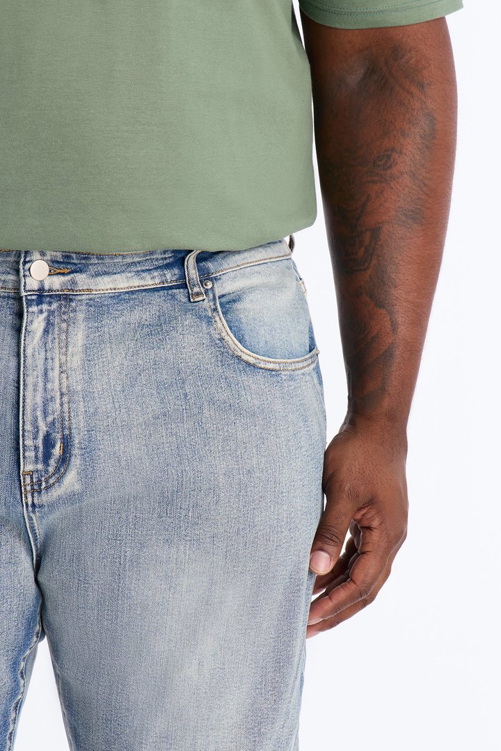 Stacked Skinny Flare Rouge Ripped Jeans - Light Wash