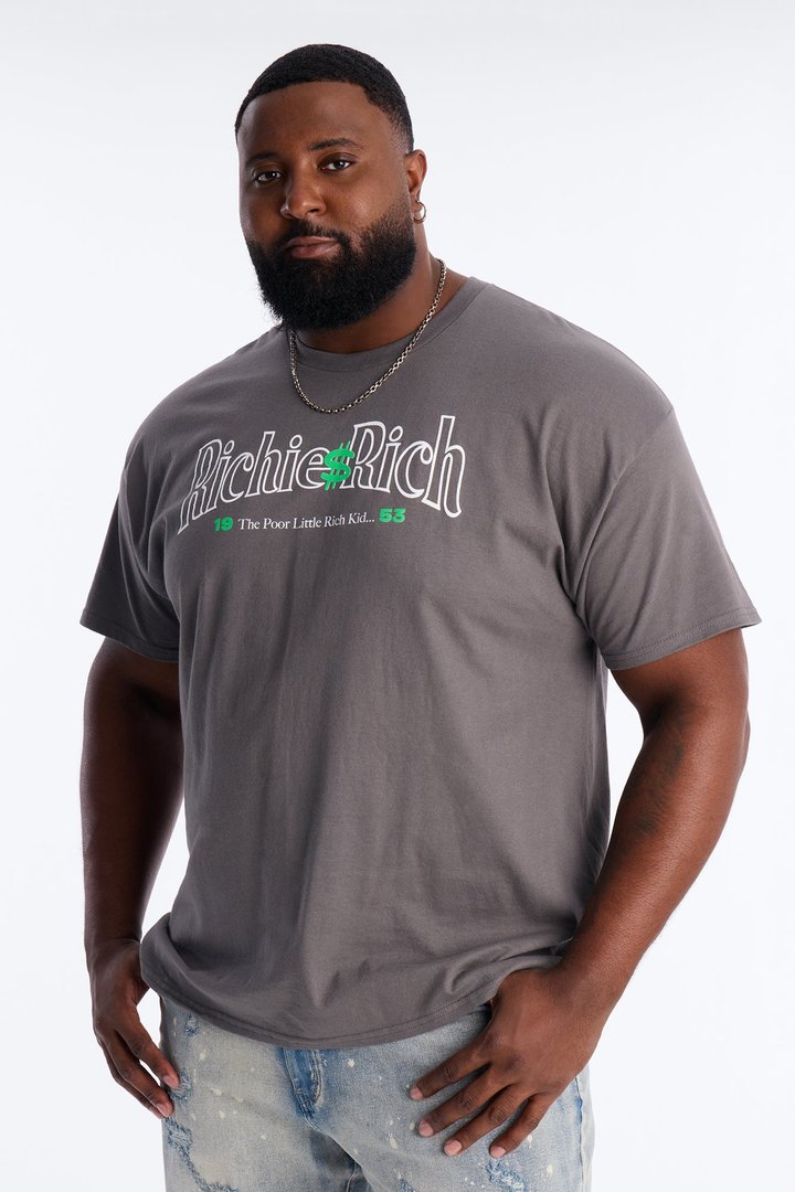 Richie Rich Dolla Dolla Short Sleeve Tee - Charcoal