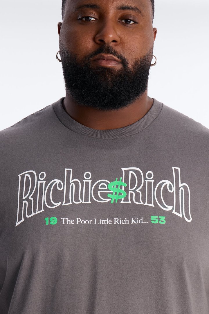 Richie Rich Dolla Dolla Short Sleeve Tee - Charcoal
