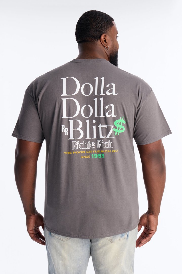 Richie Rich Dolla Dolla Short Sleeve Tee - Charcoal