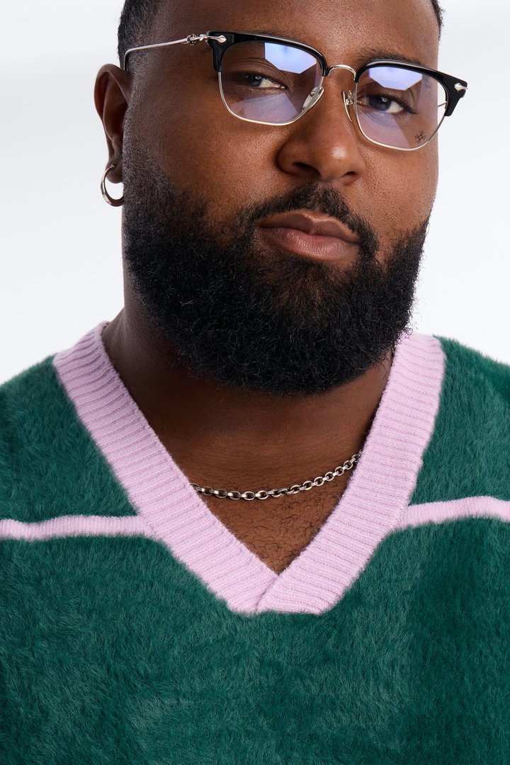 Gridlock Fuzzy Sweater Vest - Purple