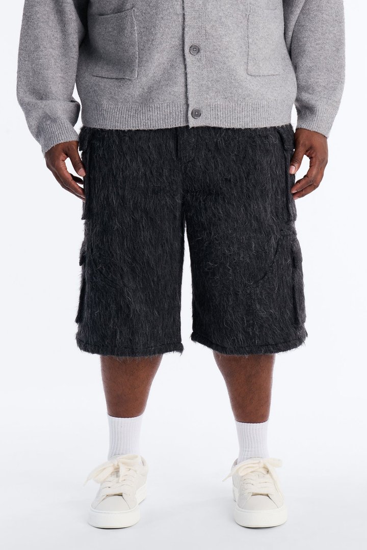 Baggy Warm Breeze Textured Short - Black