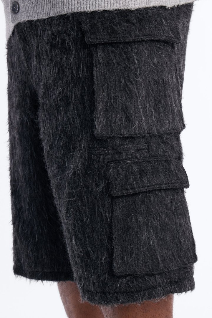 Baggy Warm Breeze Textured Short - Black