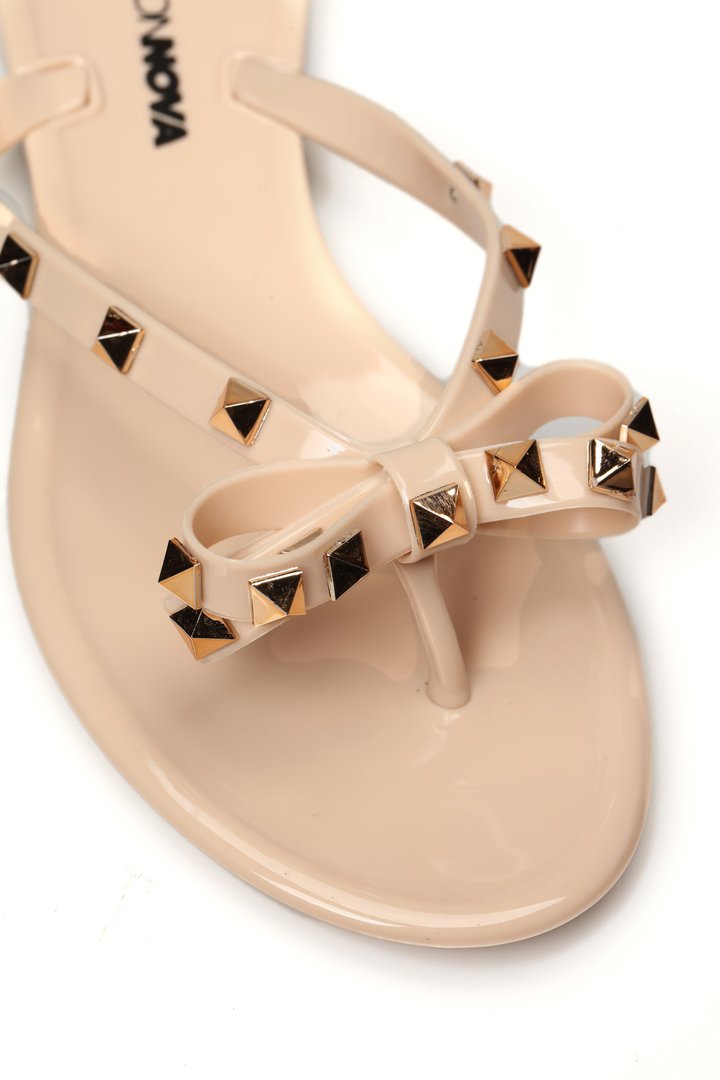 Studded Sister Flat Sandal - Blush