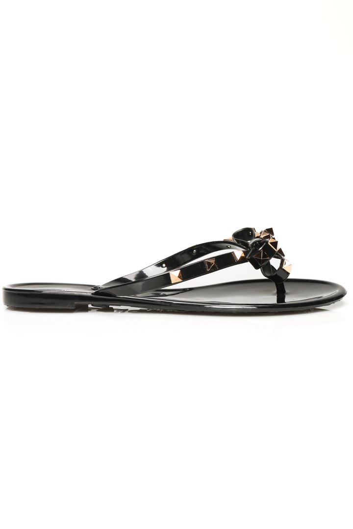 Studded Sister Flat Sandal - Black