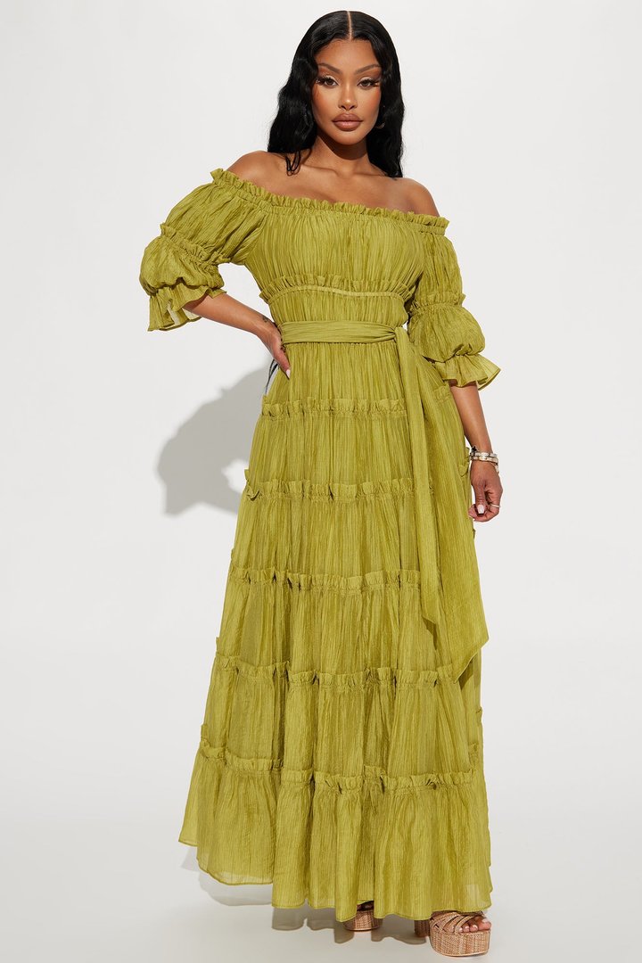 Delia Maxi Dress - Chartreuse