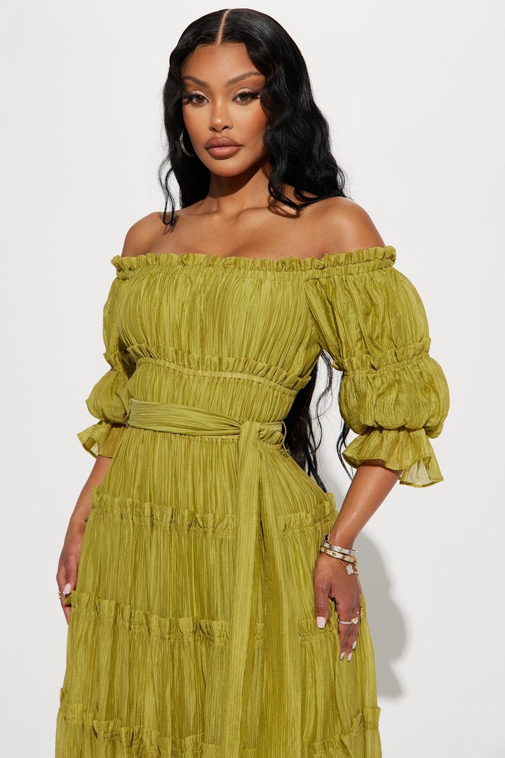 Delia Maxi Dress - Chartreuse