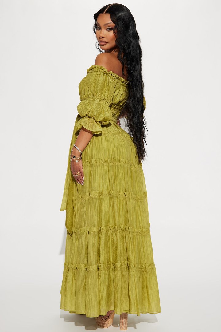 Delia Maxi Dress - Chartreuse
