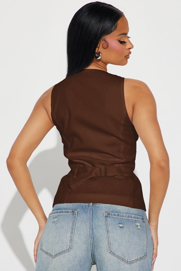 Brooklyn Babe Vest Top - Chocolate