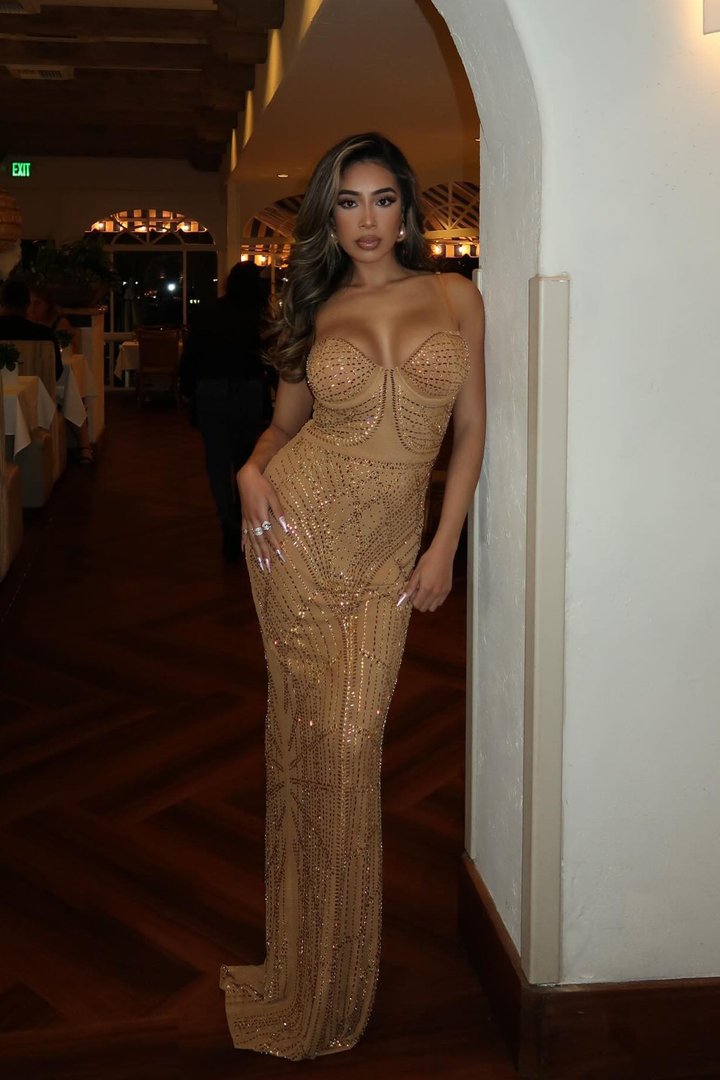 London Embellished Maxi Dress - Gold