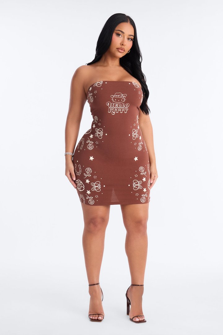 Hello Kitty Western Tube Dress - Brown