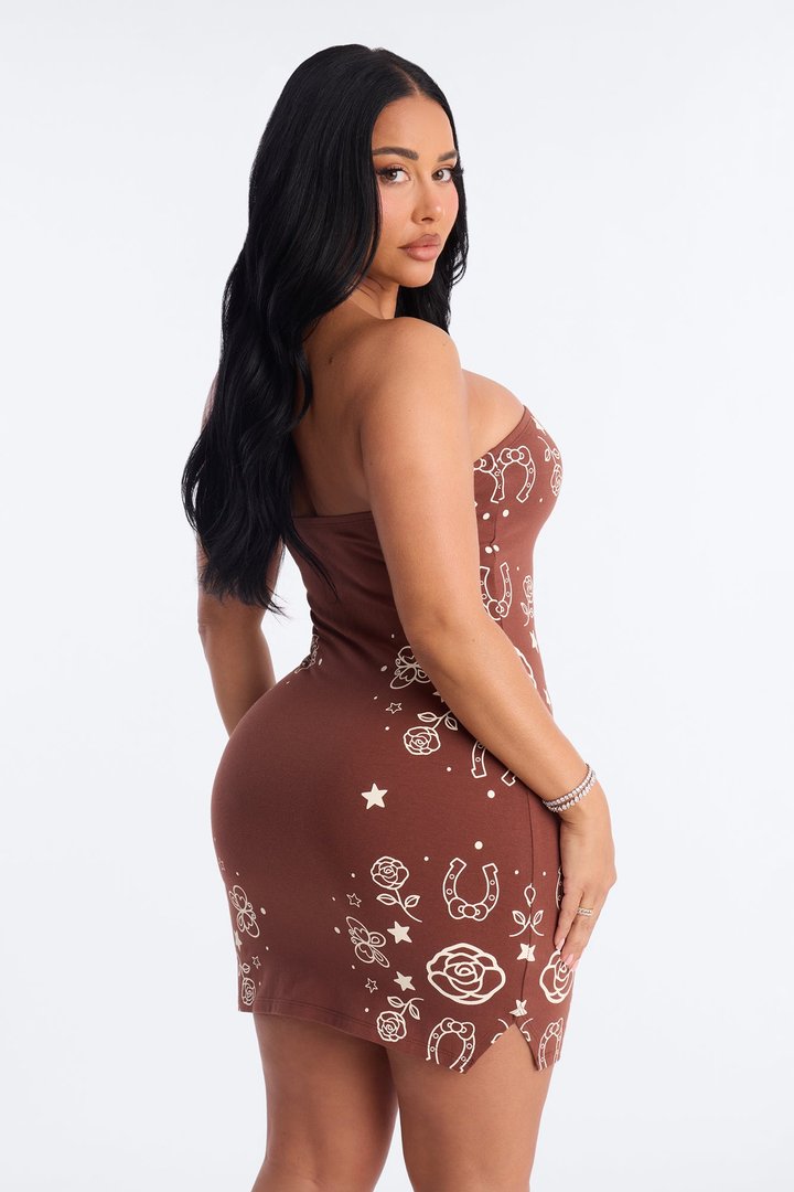 Hello Kitty Western Tube Dress - Brown