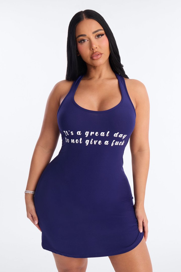 Great Day PJ Sleep Dress - Blue