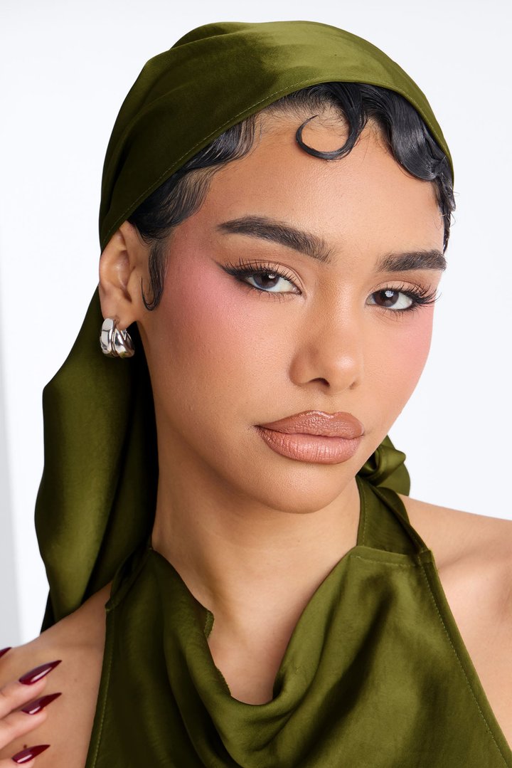 Eve Satin Halter 3 Piece Pant Set - Green