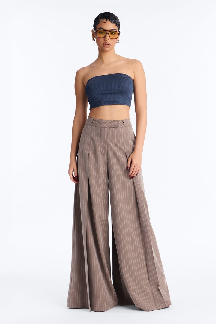 Masha Double Lined Ribbed Tube Top - Navy