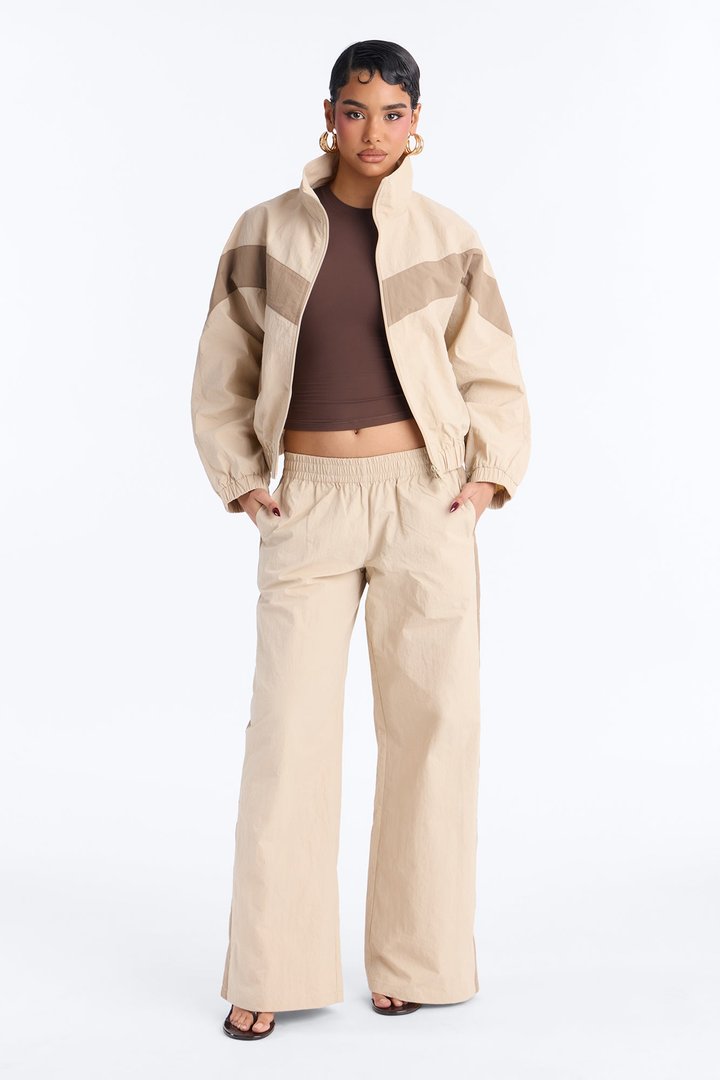 Flex Mode On Windbreaker Track Pant 33″ - Taupe/combo