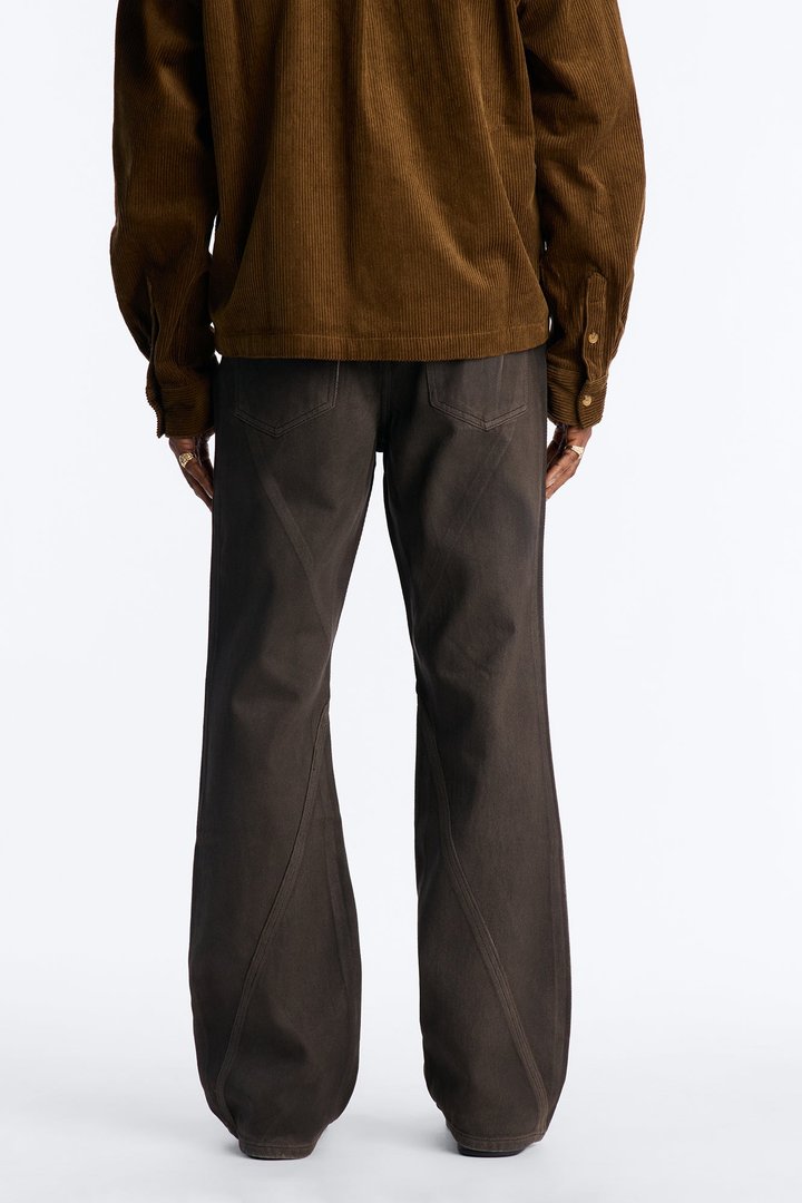 Stacked Slim Flare Phantom Waxed Jean - Olive