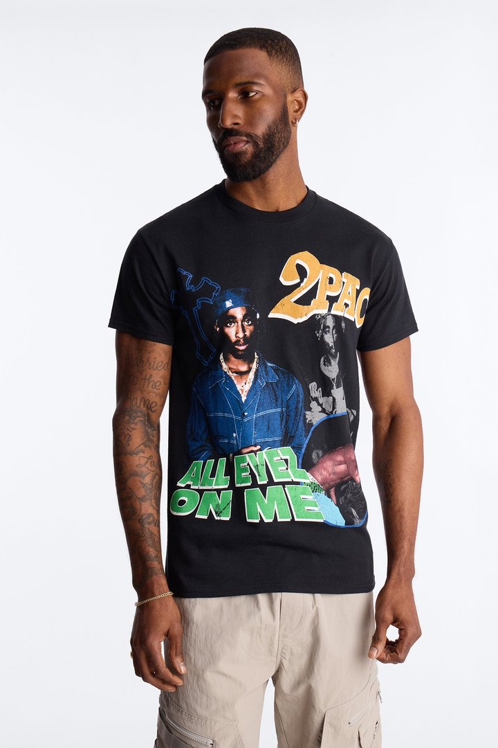 All Eyez On Me 2Pac Graphic Short Sleeve Tee - Black