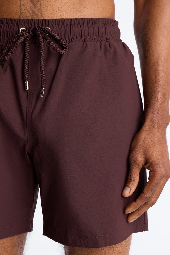 Montez Stretch Swim Trunk 7″ - Dark Brown
