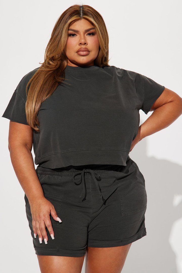 Kicking It Back Short Set - Black