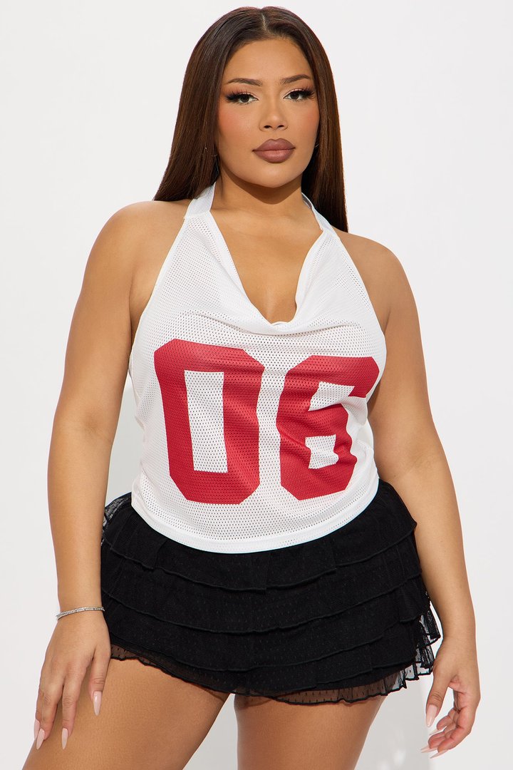 Tailgate Team Halter Top - Red/White