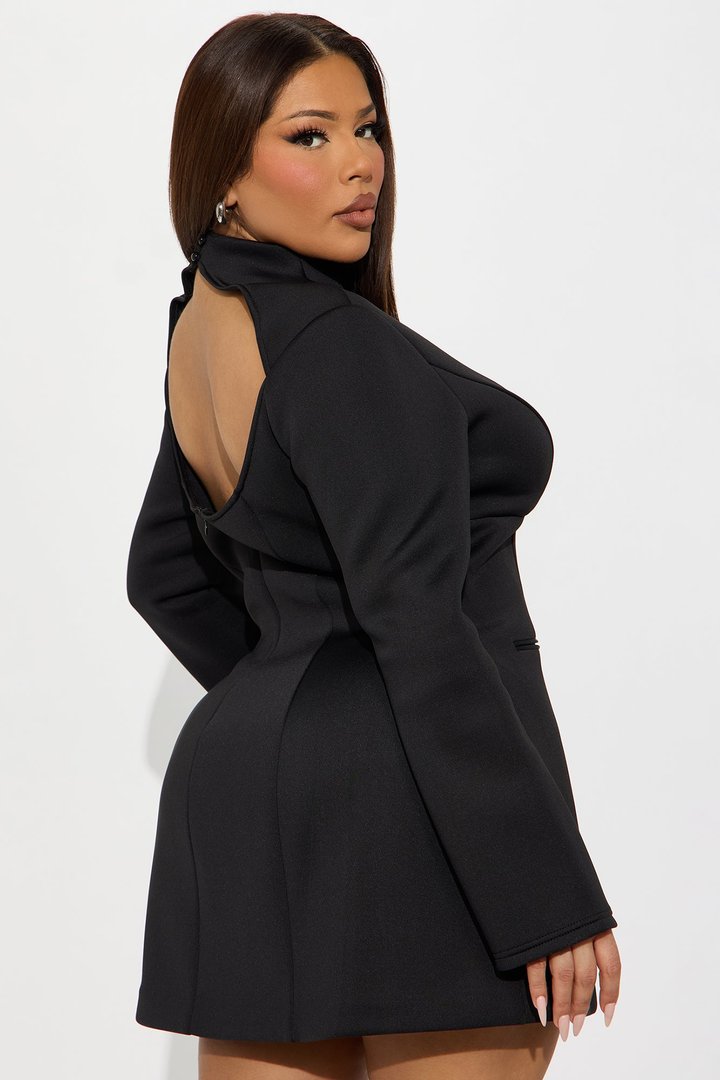 Major Moves Scuba Micro Mini Dress - Black