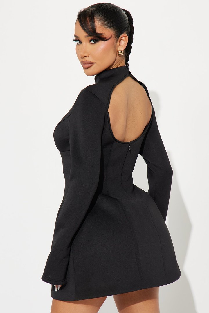 Major Moves Scuba Micro Mini Dress - Black