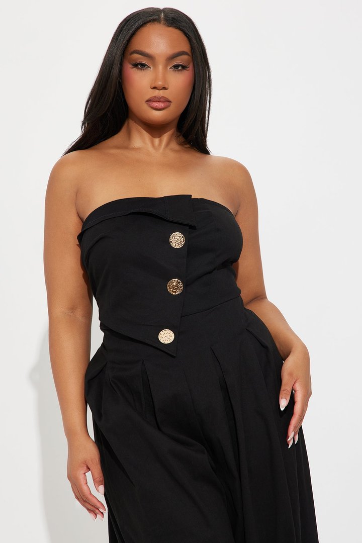 Monique Strapless Jumpsuit - Black