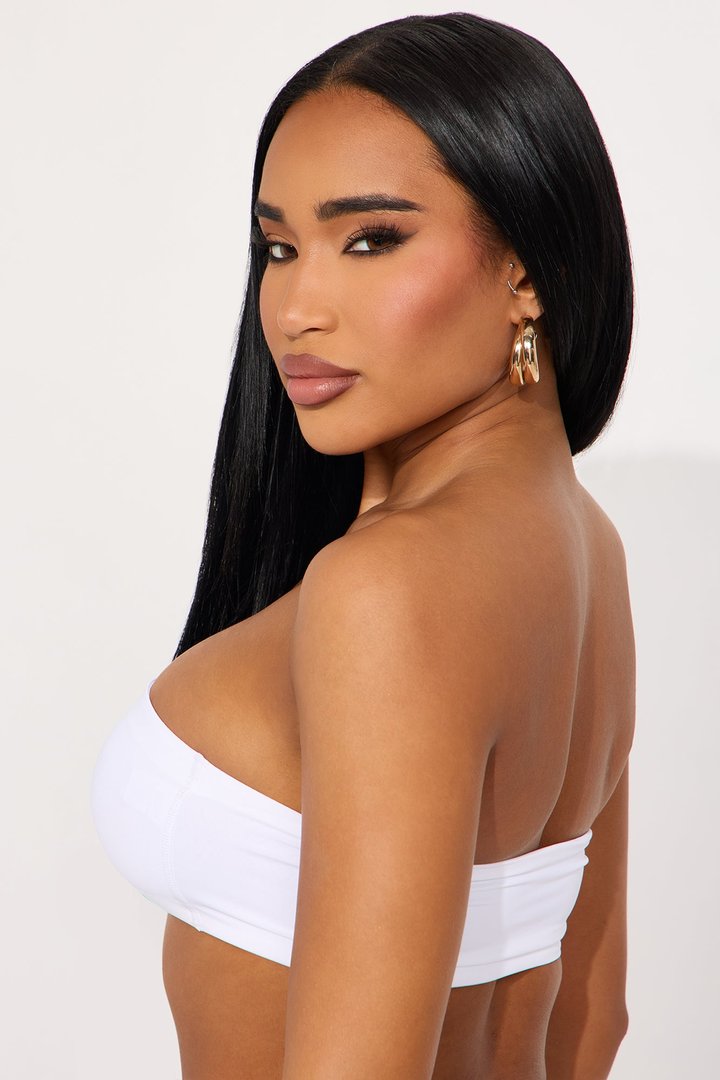 Nova Microfiber Bandeau Bralette - White
