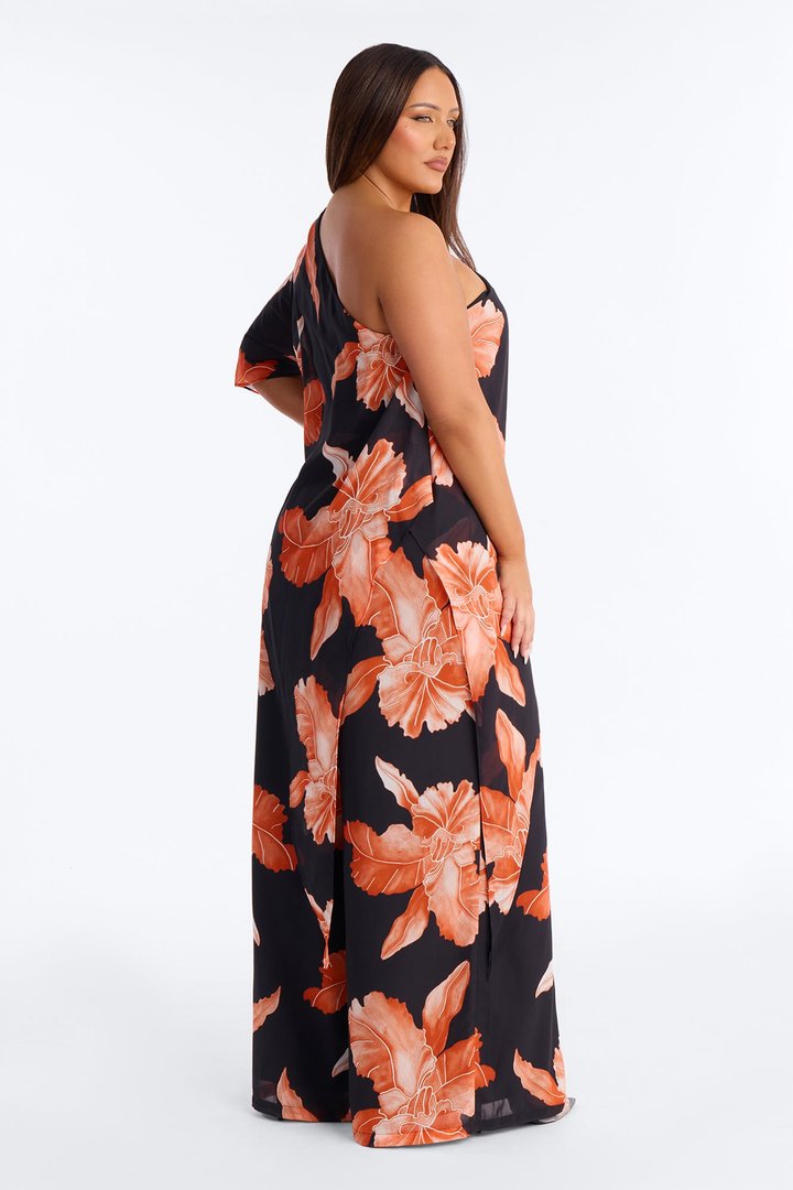 Andie One Shoulder Pant Set - Black