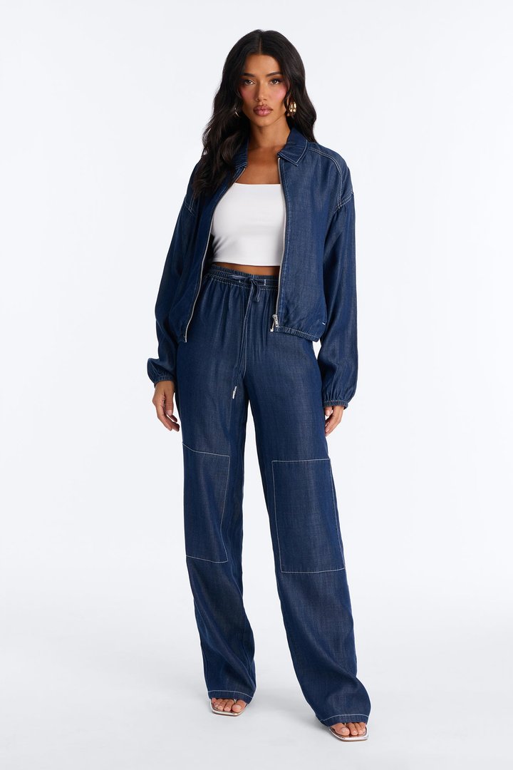 Cameron Chambray Denim Pant Set - Dark Denim