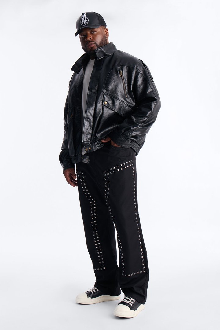 Baggy Silver Springs Studded Pant - Black