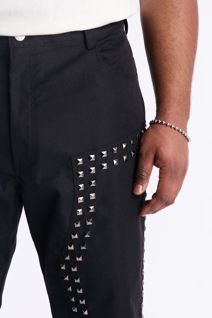 Baggy Silver Springs Studded Pant - Black