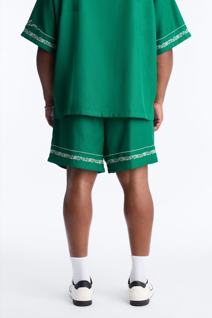 Relaxed Kingston Embroidered Short - Green
