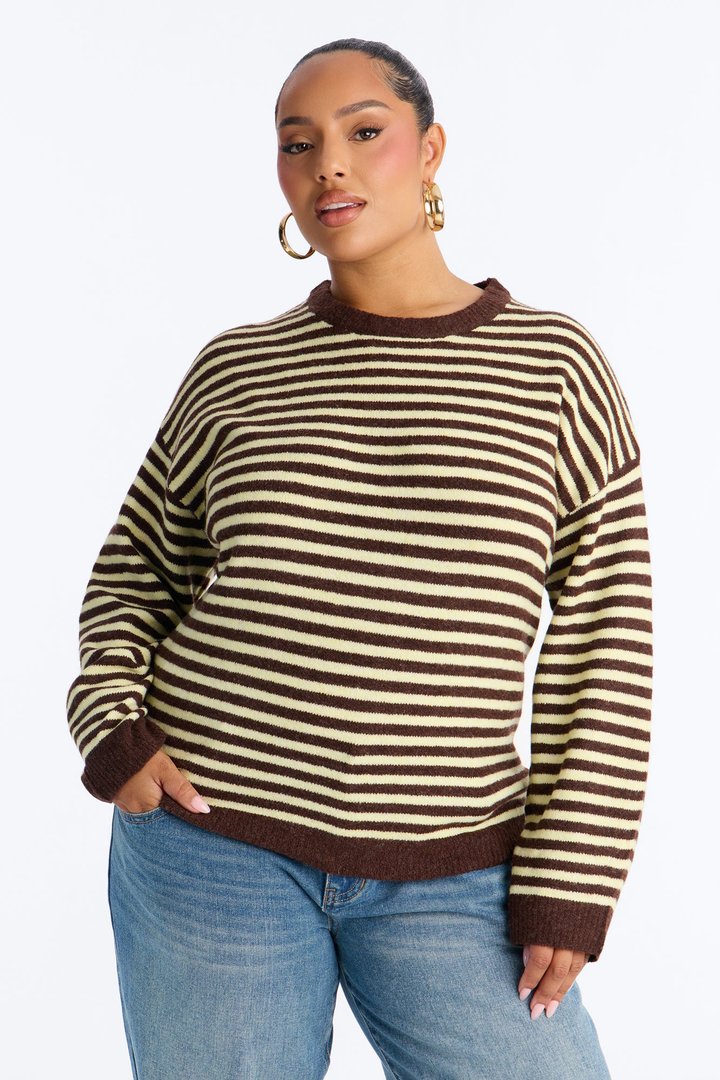 Little Moments Striped Sweater - Chocolate/Combo