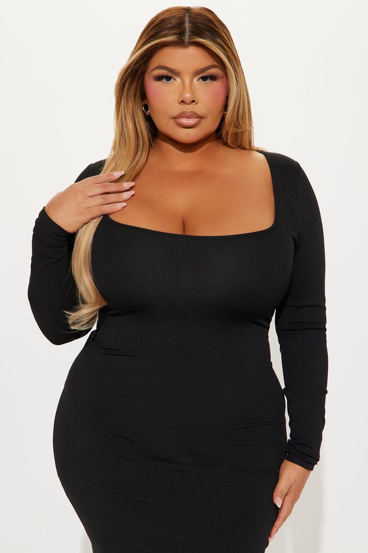 Brooklyn Long Sleeve Maxi Dress - Black