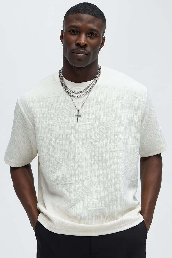Saints Embossed Tee - Off White