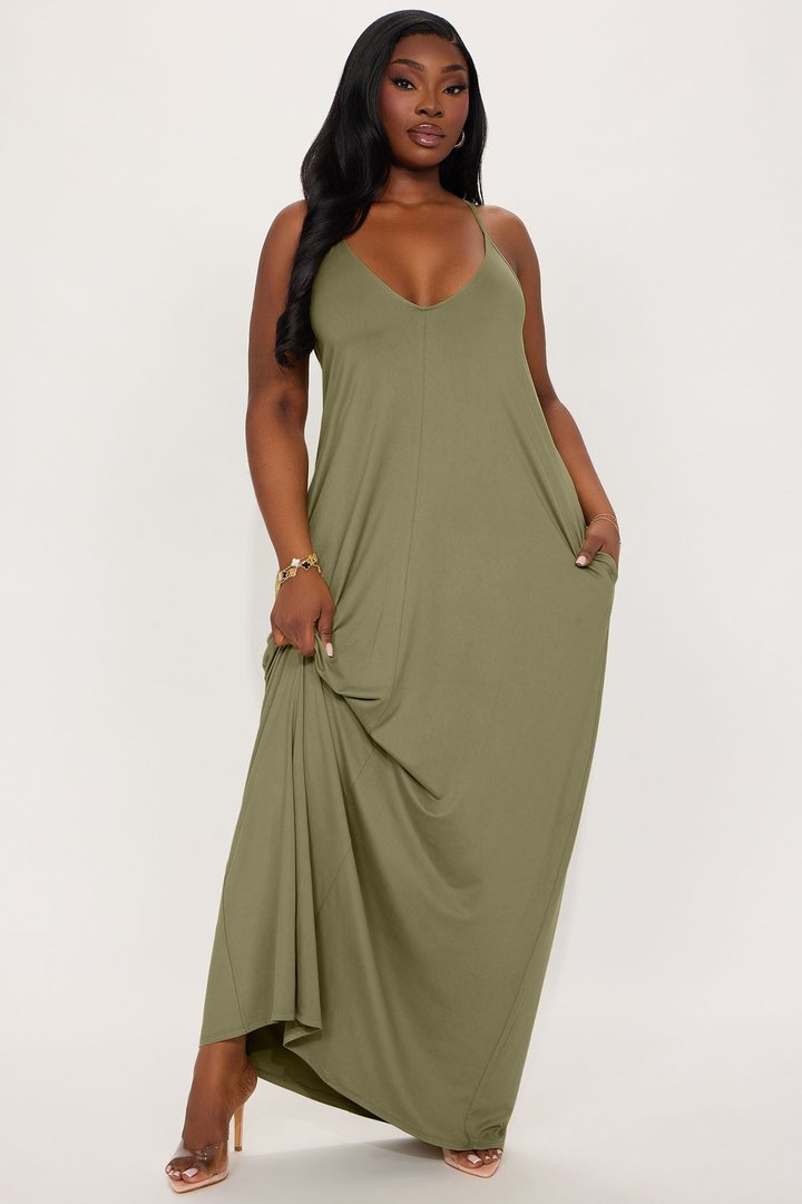 Simple Saturday Maxi Dress - Olive