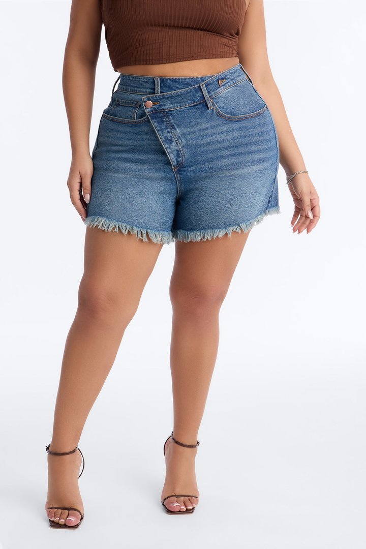 Salinas Crossover Stretch Denim Shorts - Vintage Wash