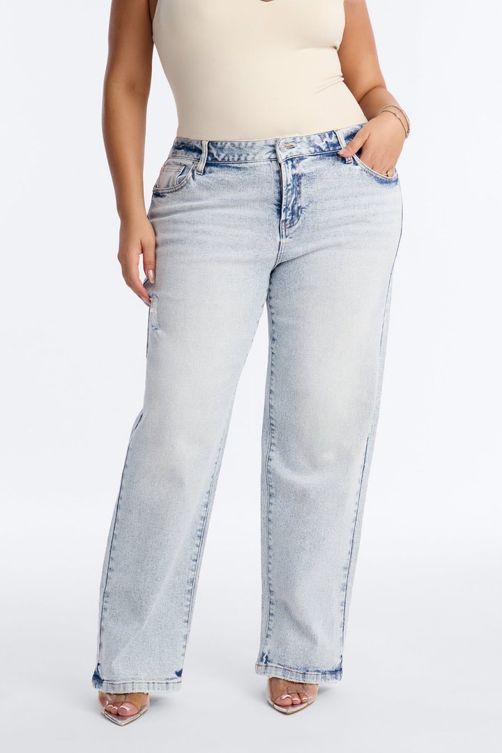 Best Decade Stretch Straight Leg Jeans - Light Wash