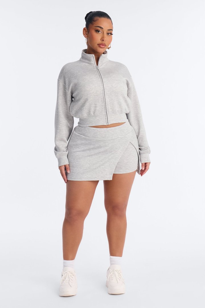 Bella Scuba Lounge Skort - Heather Grey