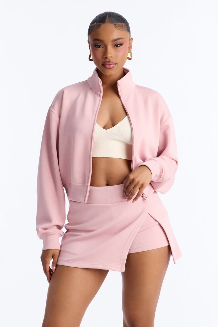 Bella Scuba Zip Up Jacket - Pink