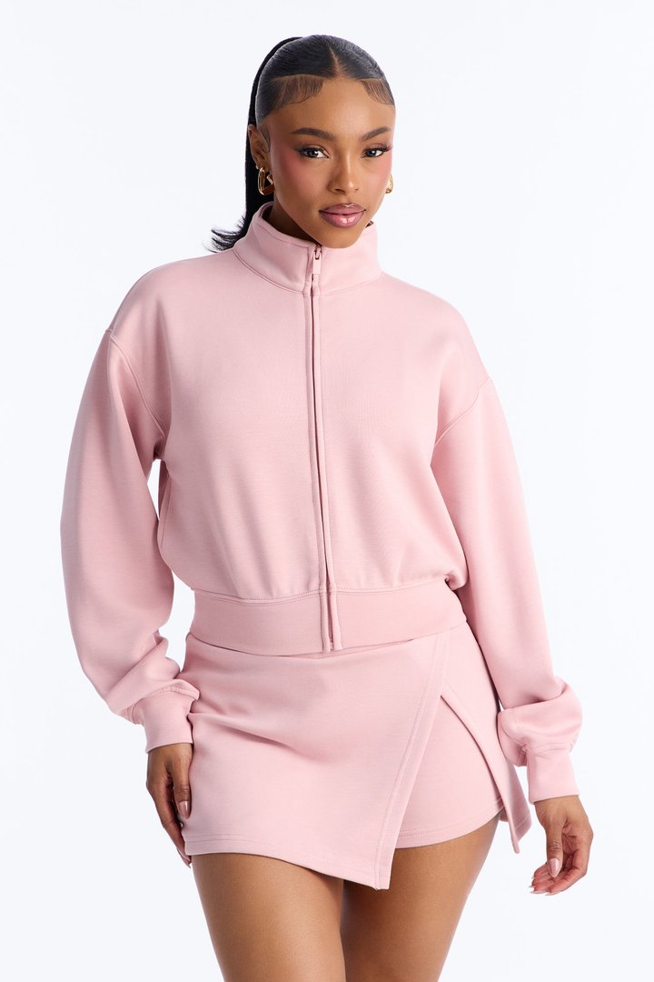 Bella Scuba Zip Up Jacket - Pink