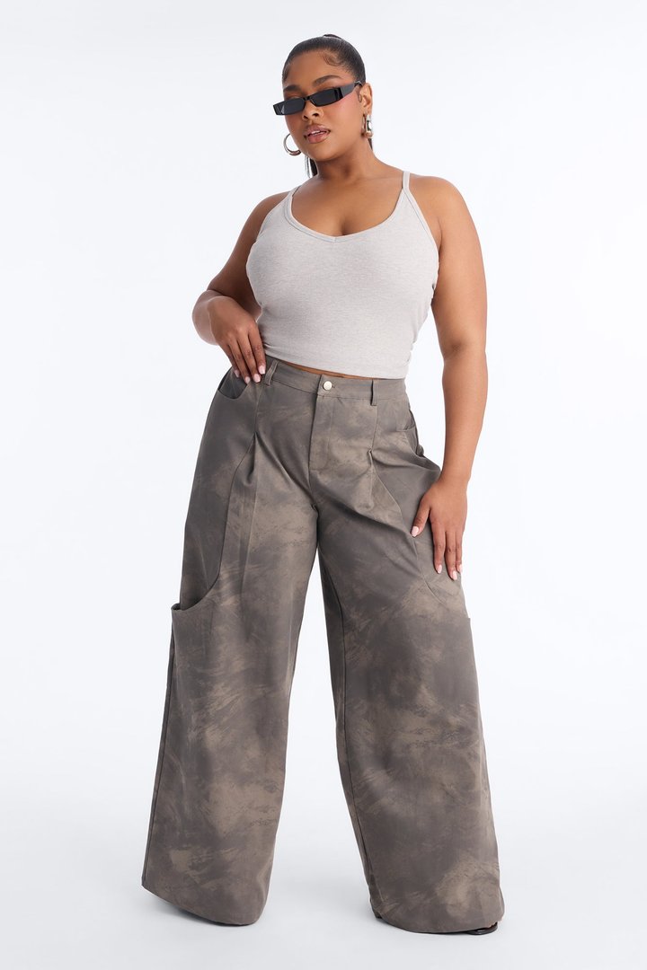 Soraya Wide Leg Pleated Pant - Grey